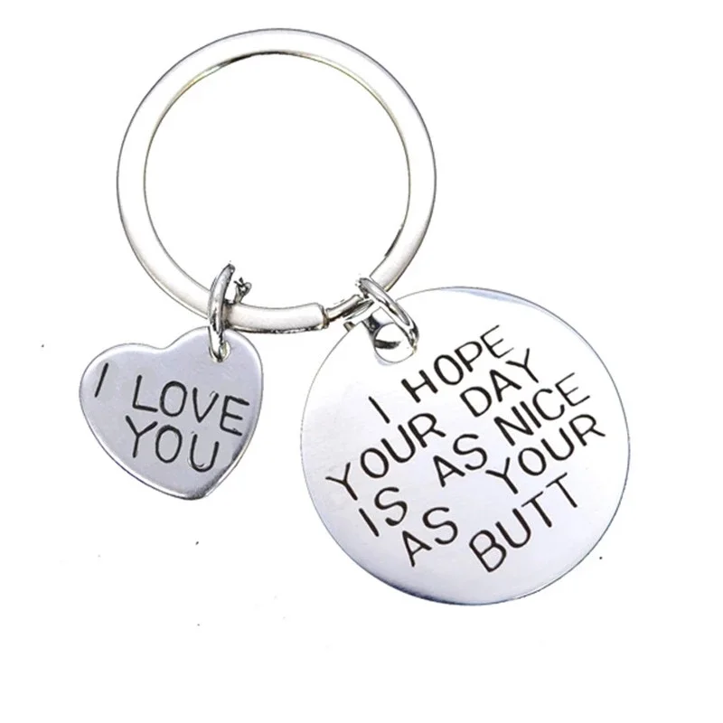 Wholesale promotional products Funny Letter Birthday custom Valentines Day Gift 2023 Present metal key chain keyring Keychain