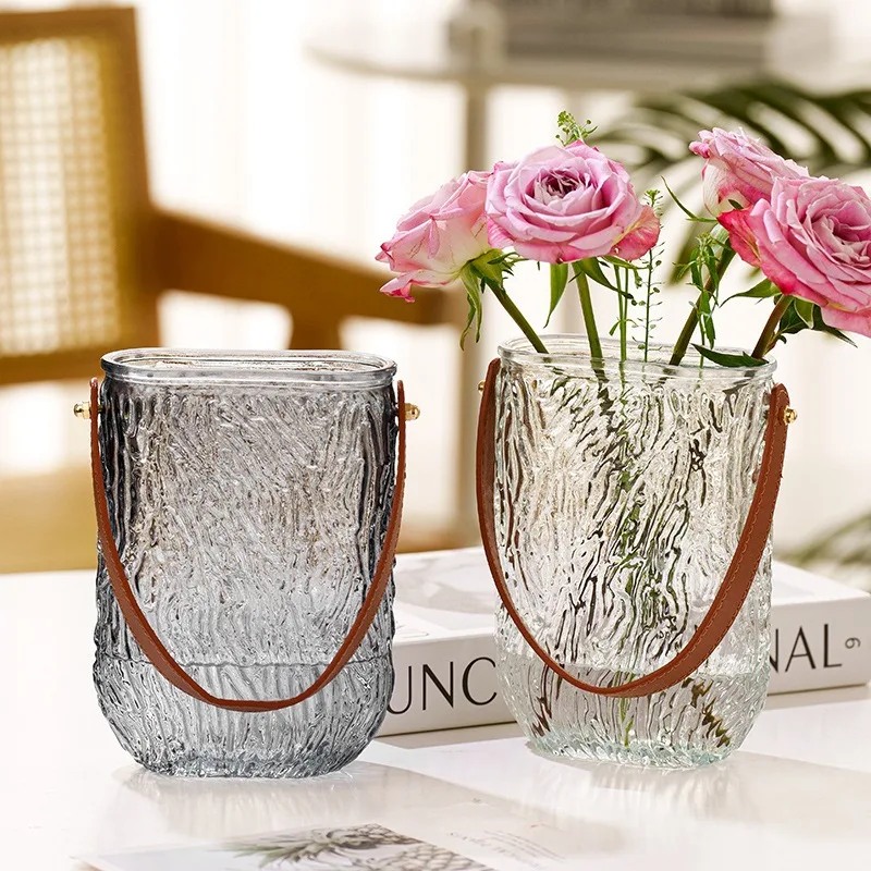 Stained Tabletop Glass Vase Creative Living Room Hydroponic Flower Arrangement Glass Bottle Dry Flower Vases Decoration