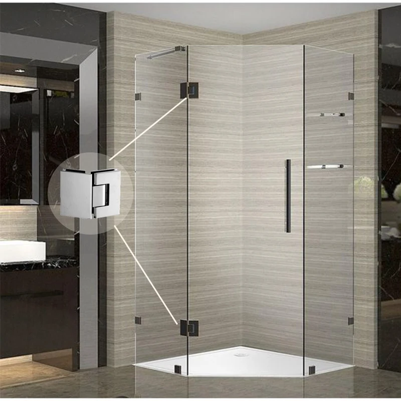 Modern frameless shower screen bathroom stainless steel chrome polished glass clip hinges for shower cabinets