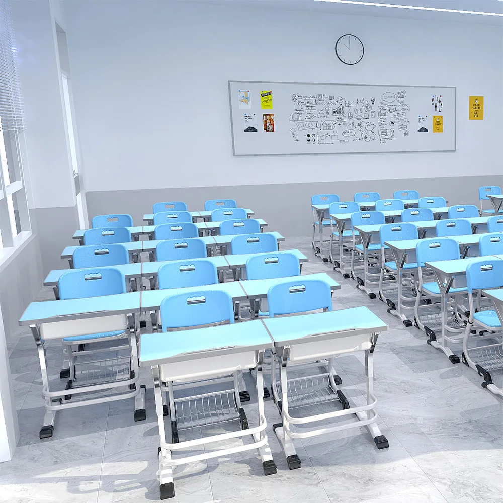 Furniture suits height adjustable high school furniture classroom desk and chair set