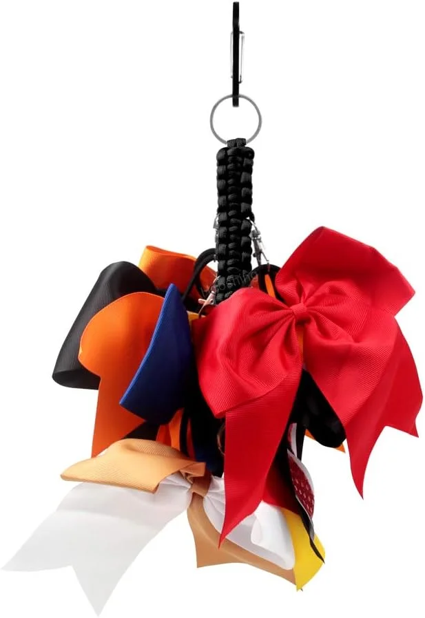 Hooshing Cheer Bows Holder Handmade Carabiner Paracord Keychain for Teen Girls Cheerleading Sports