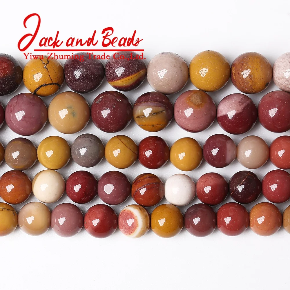 
Wholesale Natural Stone Yellow Mookaite Gemstone Round Loose Beads 15