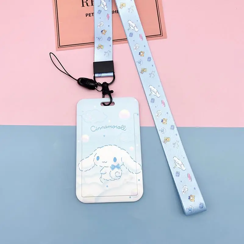 Twin Star Melody Cat Purin Dog Cartoon Lovely Student Name Tag Cards Drop-Proof PVC Shell Full-Cover Portable Lanyards Wholesale
