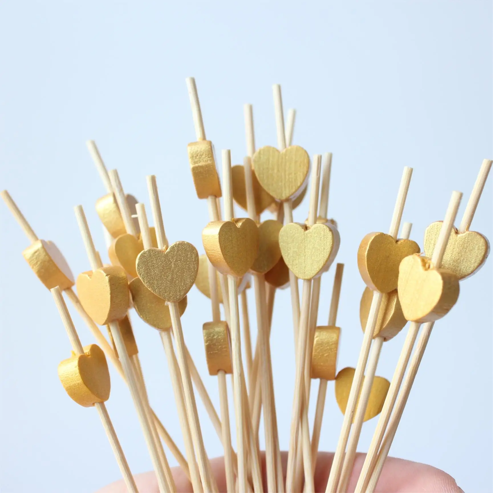 Factory Direct Sales New Christmas Series Fruit Picks Cocktail Stirrer Customizable Bamboo and Wood Skewers