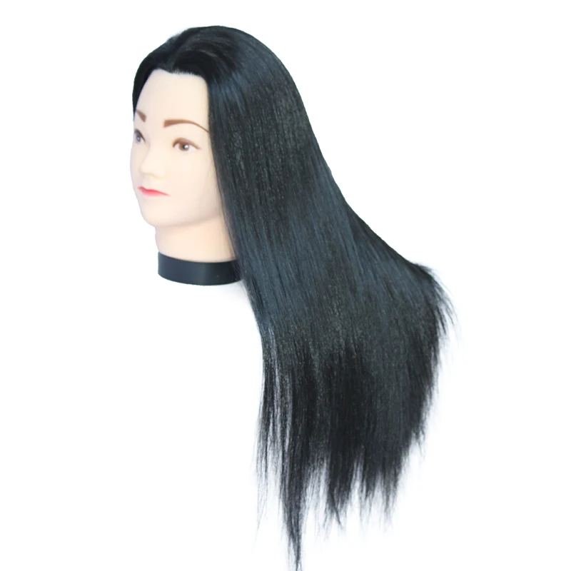 Beauty salon hairdressing training heads synthetic hair dummy doll head for training