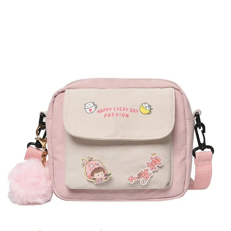 KALANTA Western-style Cute Print Mini Bag Korean Version Of The Student Fashion Broadband One-shoulder Messenger Bag