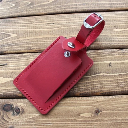 Leather Luggage Tag Buckle Strap Travel Baggage Name Tag Holder Leather Travel Luggage Tag