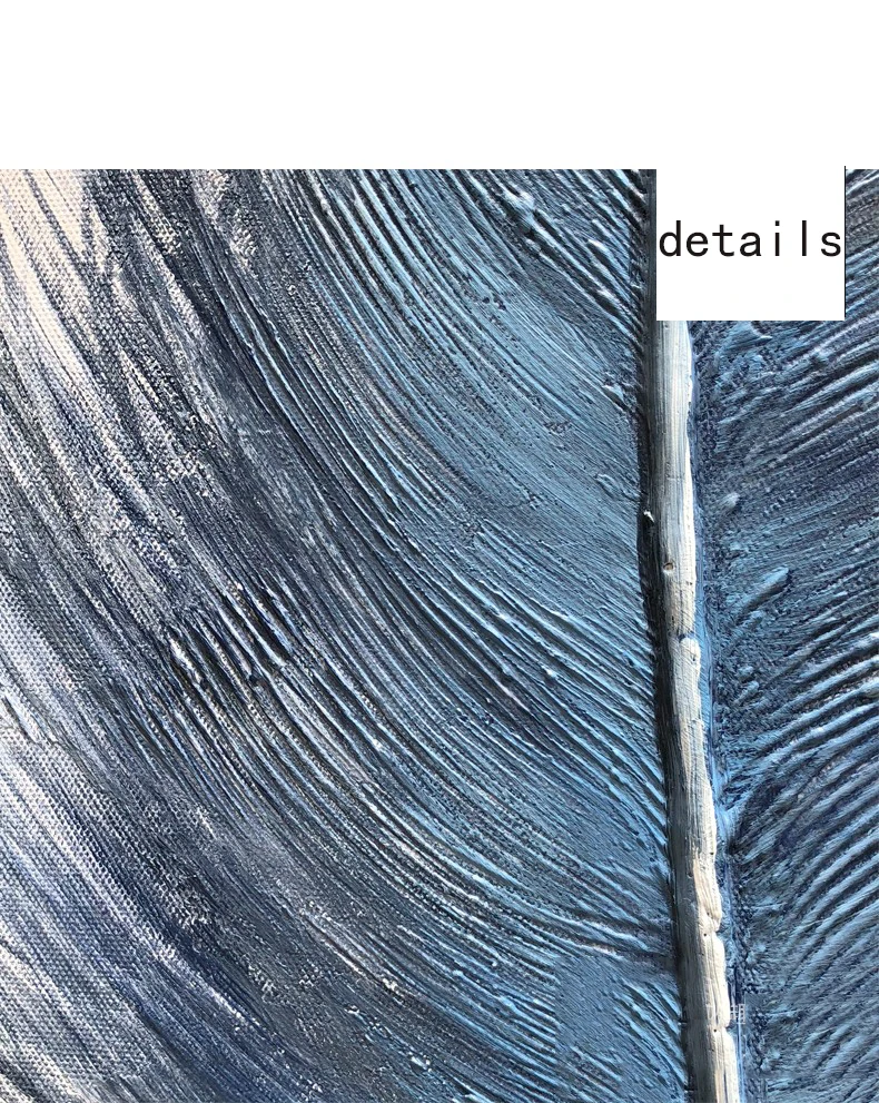 Home decoration Wall art painting nordic style oil painting magic handmade feather painting with oil canvas for living room