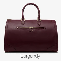 Custom Pebble Leather Ladies Foldable Garment Dress Duffle Travel PU Weekender Bag For Women