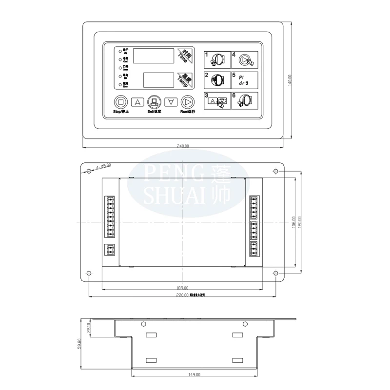 peng shuai SX203100A dryer control board and display Computer board controller operation panel spare parts