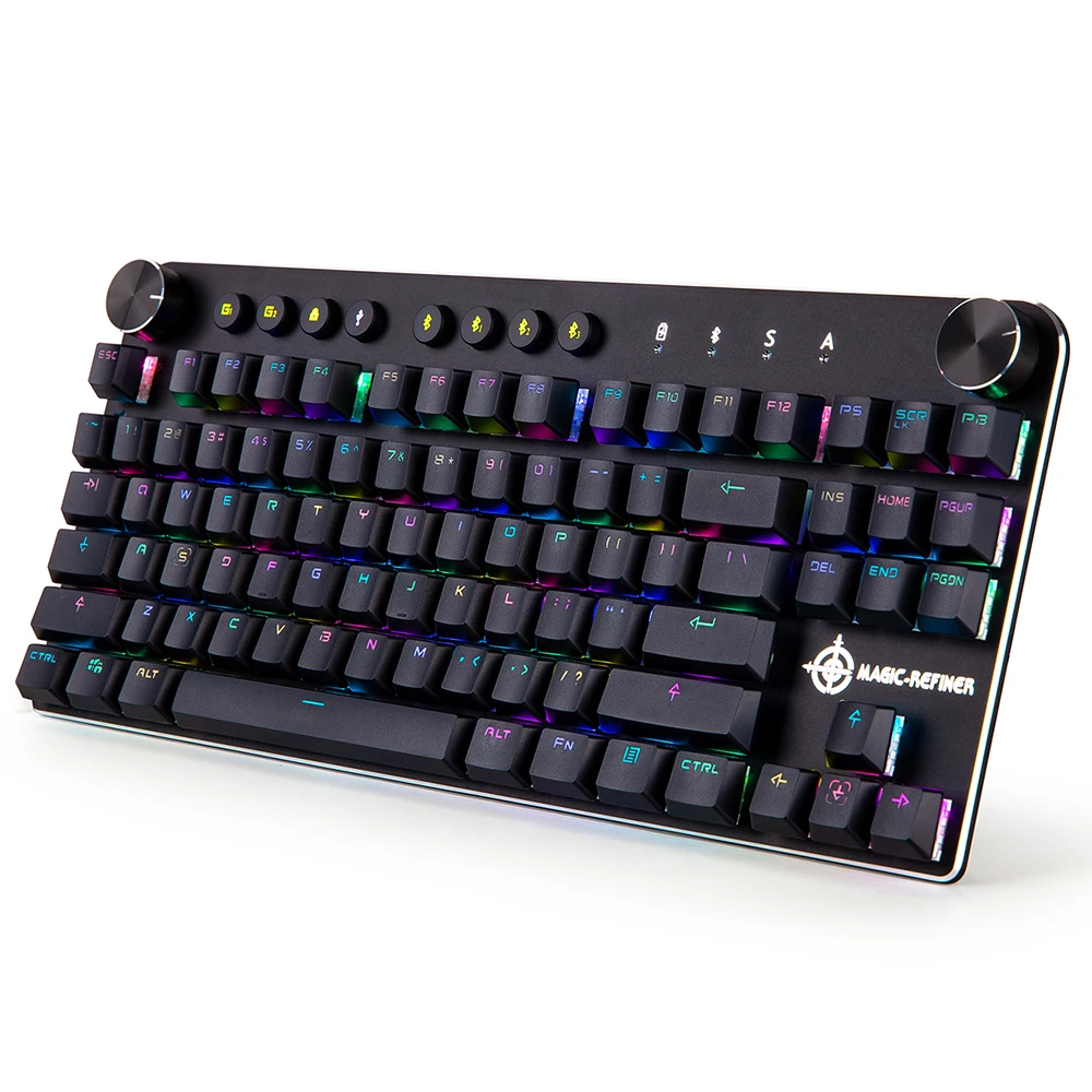 Wholesale price 87 key RGB color backlit mechanical gaming keyboard and laptop Dota gamer games chargeable