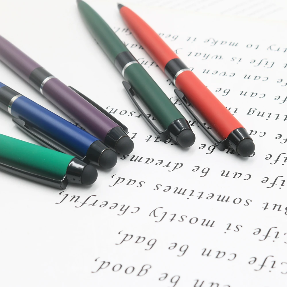 New arrival  Advertising Gift Ball Point Pen with screen touch stylus 2 in 1 Luxury Metal Office Ballpoint Pen