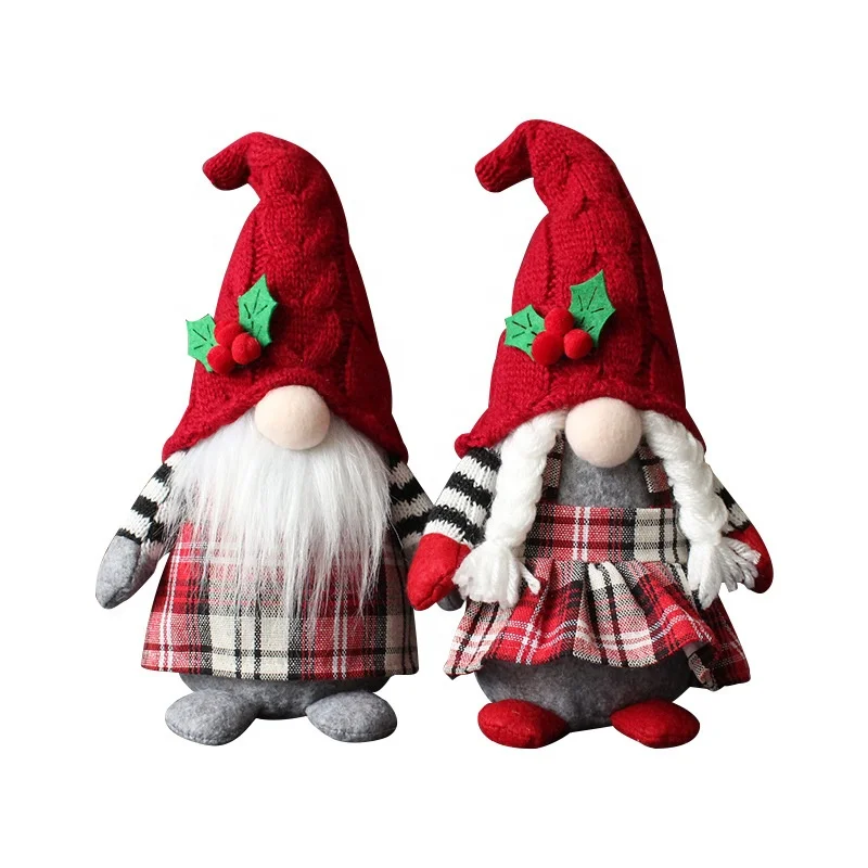  Christmas Gnomes Set Handmade Santa Gnome Plush Doll Figurine gonk Dwarf Elf Household Felt Decoration Ornaments