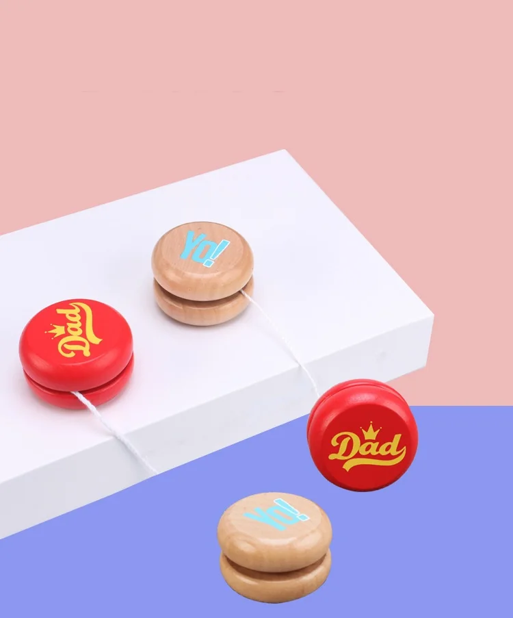 Eco-friendly Custom logo wooden color yo-yo kids toys