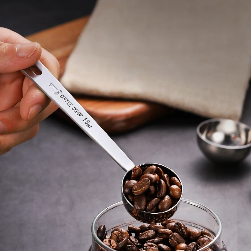 Kitchen measuring tools gold 15ml 30ml matcha coffee spoons set 304 18/10 stainless steel measuring spoon