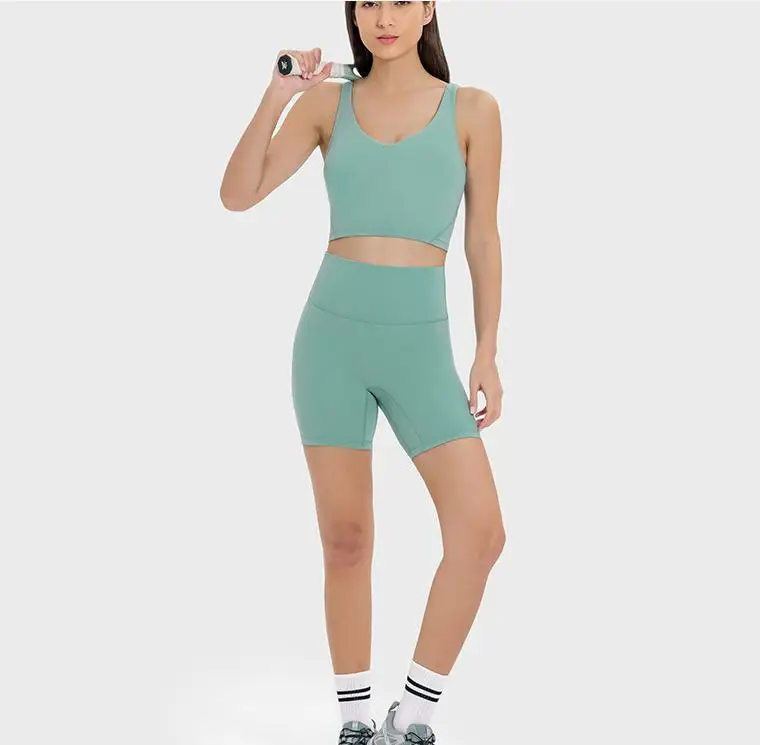 S2054 Lulu Buttery Soft Align Yoga Push Up Tank Top Shock Proof Fitness Yoga Crop Top longline sports bra  Activewear gym wear