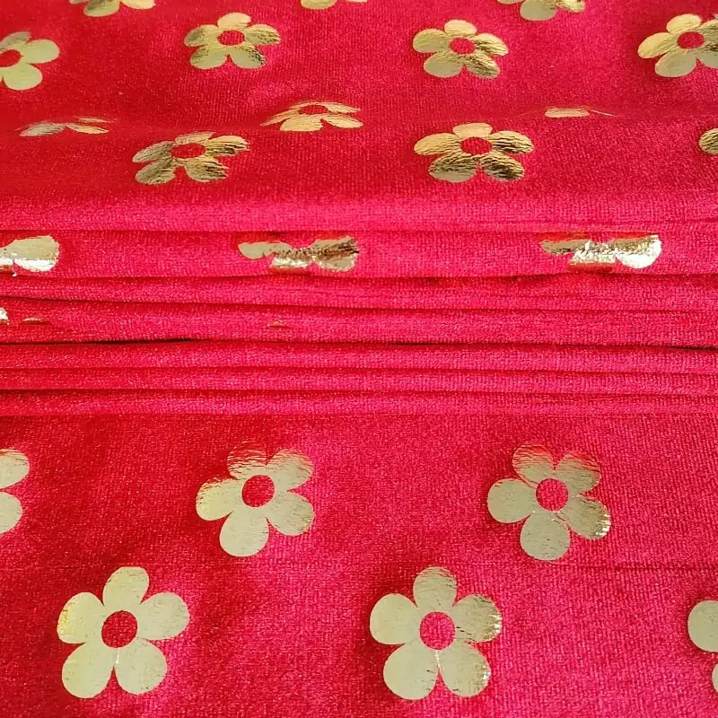 2023 Wholesale korean velvet gilding printed fabric for clothing