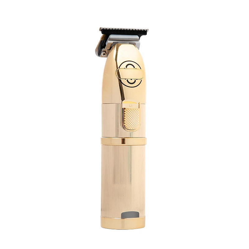 Factory Wholesale Men Barber 0.1mm Baldheaded Hair Cutting Machine Hair Cut T Blade Professional Hair Clipper Trimmer Gold 2pcs