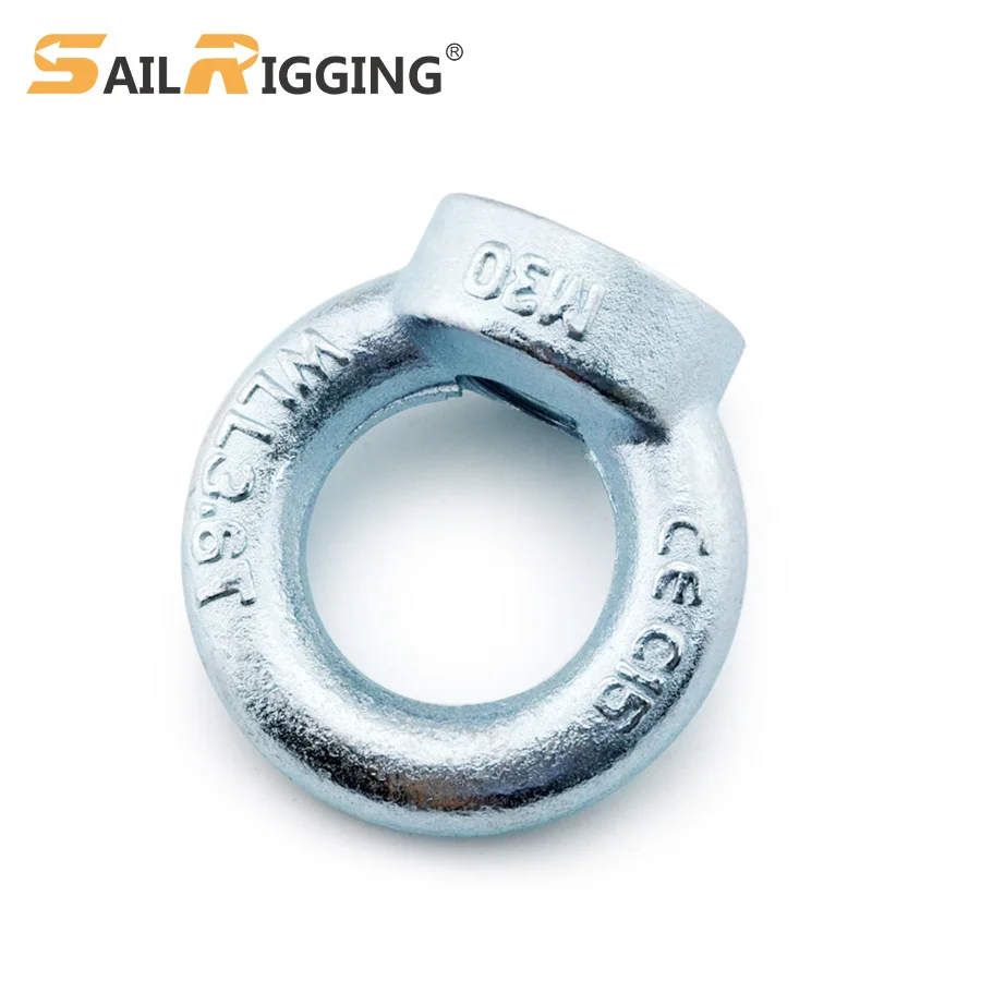 C15 Drop Forged DIN582 Lifting Eye Nut M6 M8 M10 Galvanized Eye Ring Nut DIN582 Round Eye Nut