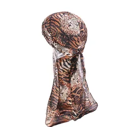 Factory Hot Sale Feather Style Hair Wave Headwrap Silk Polyester Motorcycle Biker Designer Durags For Men