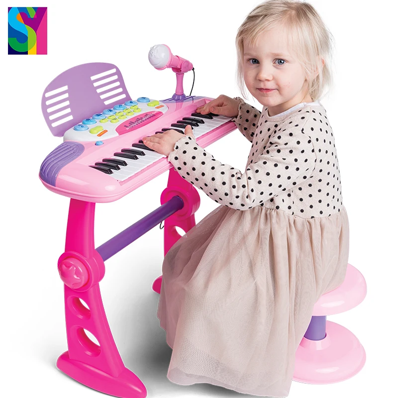 SY Hot Selling Children Educational Musical Instrument Multifunction With Microphone Kids Piano Keyboard Electric Organ Toys