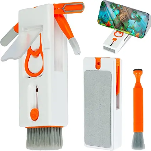 11 in 1 Cleaning Brush Kit Multipurpose Keyboard Cleaning Soft Brush Tool Kit Corner Slit Duster Keycap Puller for Computer