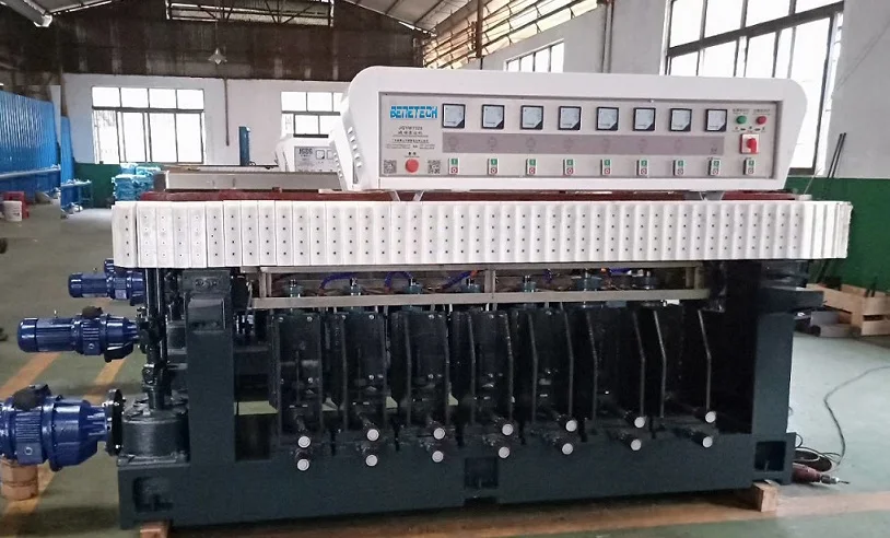 Vertical 6 Spindles Glass Processing pencil Edging machine with Manual Model, 6 motors glass straight line pencil edger