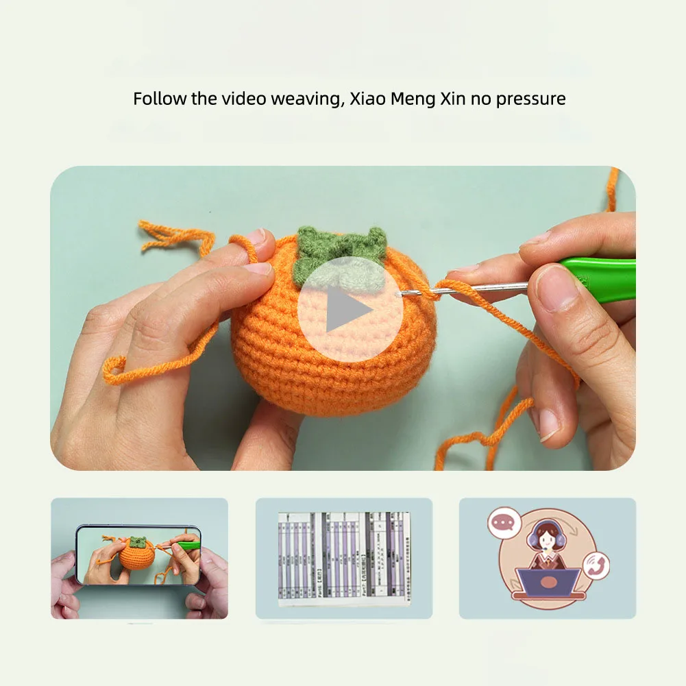 Chinese pears Good luck beginner crochet kit for adults diy key chain handmade crochet animals for sale