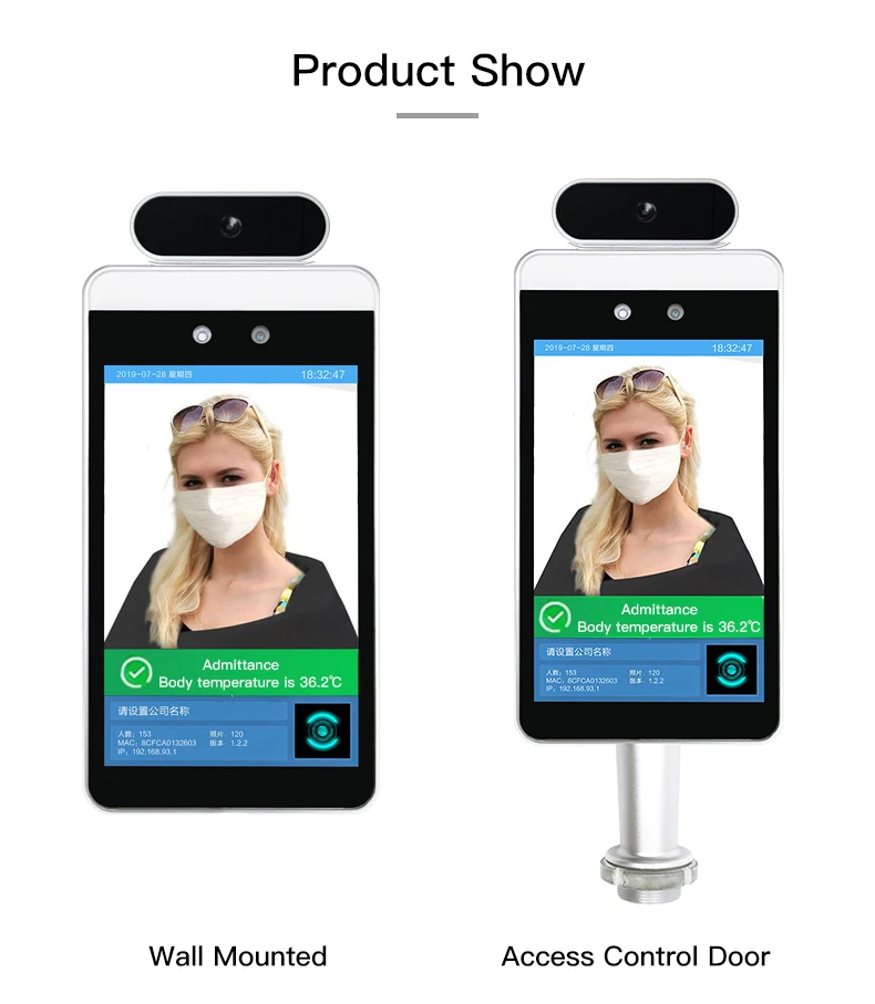 3d Camera Facial Ai Attendance temperature instrument Digital Body Temperature Measuring Face Recognition