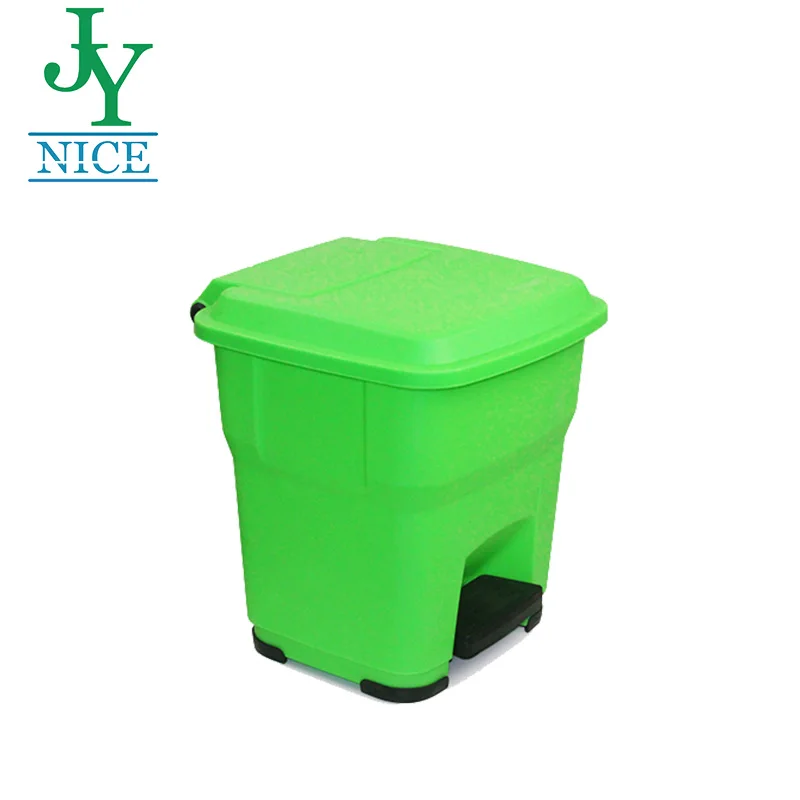 Plastic dustbin garden waste bin red foot pedal trash can with pedal rectangular