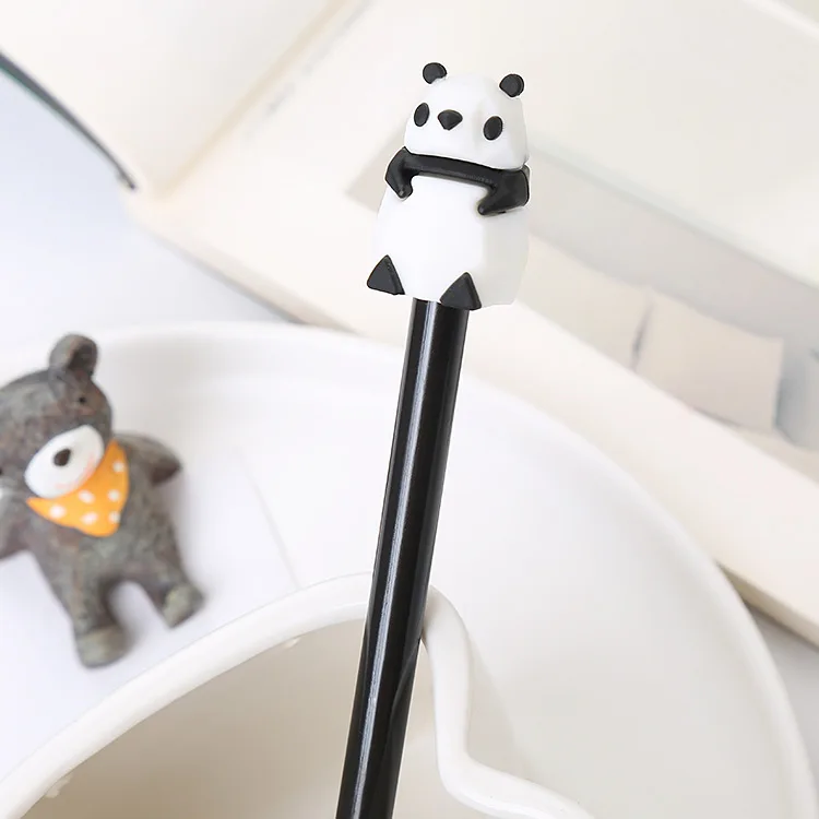 Wholesale Office Stationery 0.5mm Black Pen 3D Animal Shape Cartoon Pen Student Gel Pen