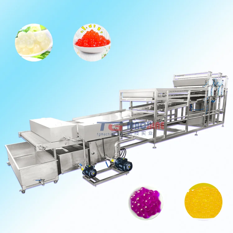 Durable automatic konjac agar ball crystal Popping boba production line  Tapioca Pearl caviar balls making machine.