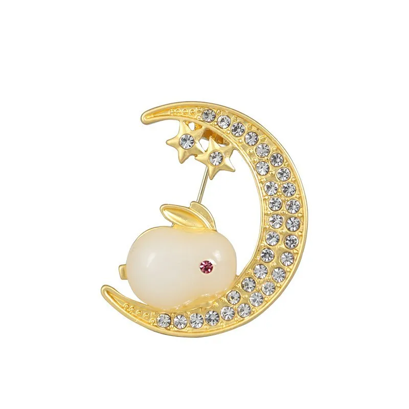 The moon and the Jade Rabbit brooch pin for hijab saree brooches for women free shipping wholesale brooches