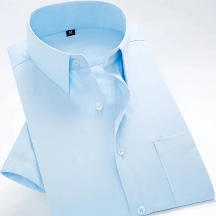 Custom Logo Long / Short Sleeve Casual Business Flannel Shirts 100% Cotton Office Dress Shirt Men Wholesale