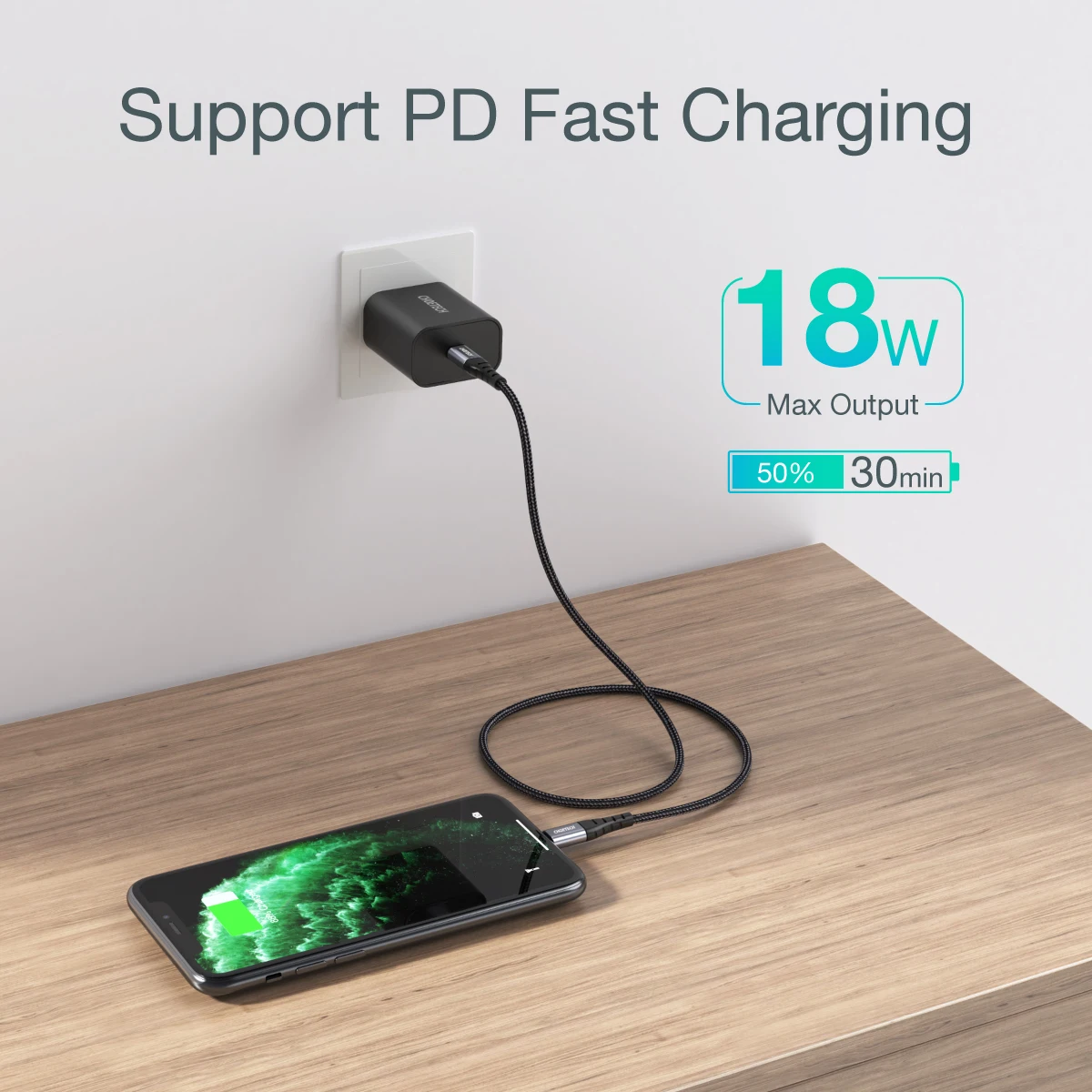  CHOETECH USB C к Lightning кабелю 10 футов/4 фута для IPhone 12 [Сертификация Apple MFi] нейлоновый плетеный