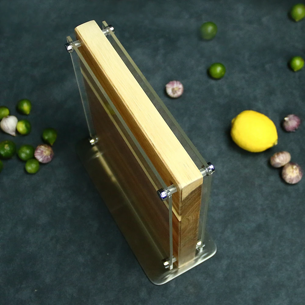 Acrylic protector with Aciacia Magnetic Knife Holder both sides Block