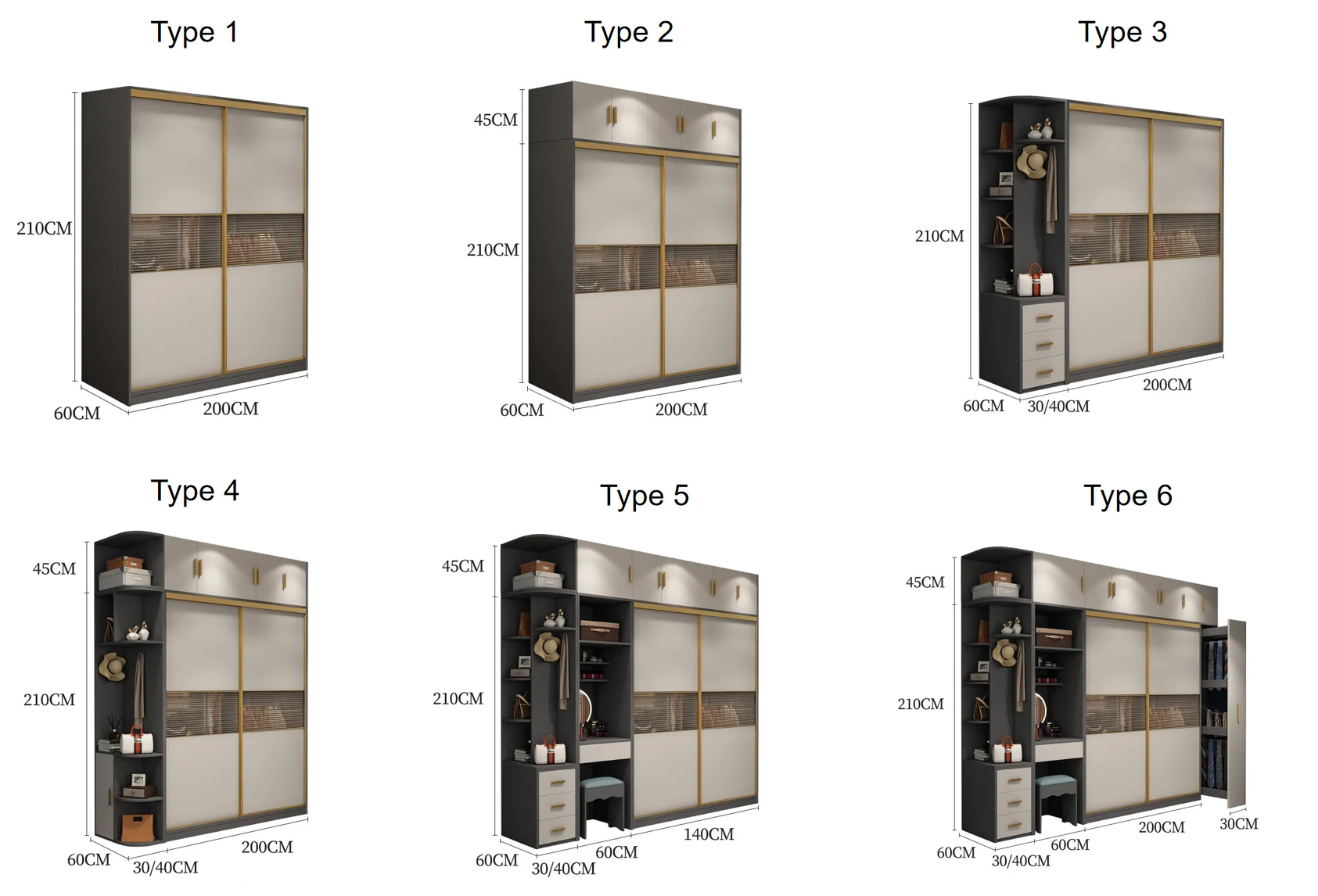 Professional Manufacturer Custom 200Cm Minimalist Wooden Closet Wardrobe Armarios De Cozinha