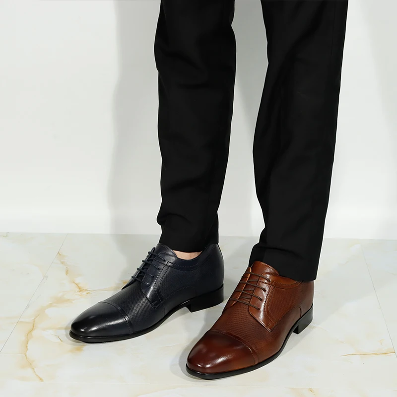 Wholesale Price Embossed Leather 7 cm elevator shoes Office men Height increasing shoes Business party Dress Shoes Men