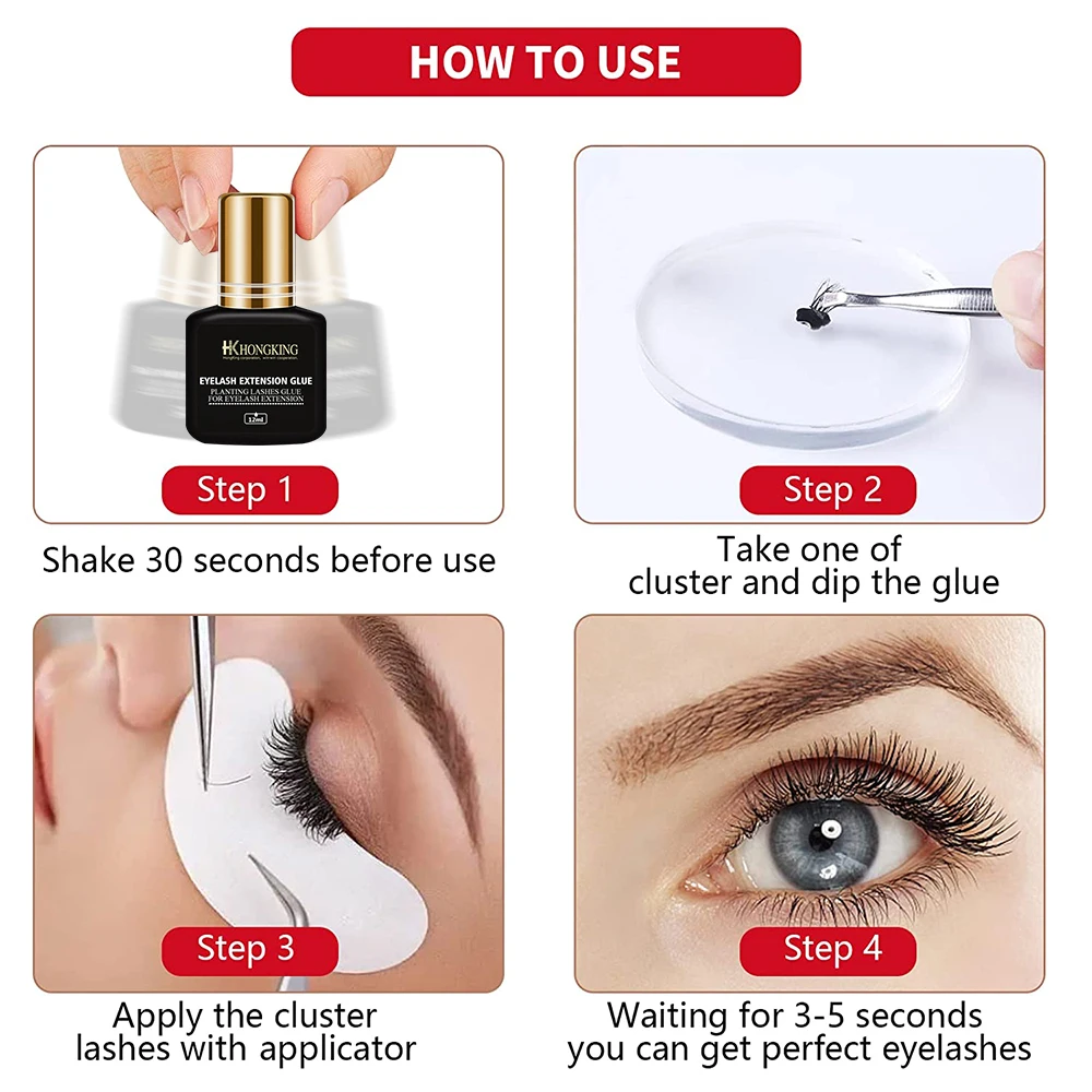 Round Bottle Adhesive Eyelash Extension Glue 5ml 12ml 0.5S 1S 2S Bottle Black Lash Extension Glue for Eyelash Extensions