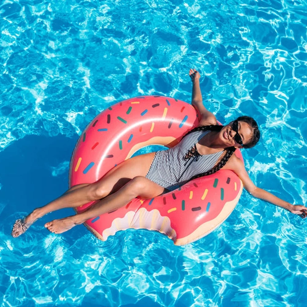 Inflatable Swimming Ring Donut Pool Float for Adult Kids PVC Swimming Mattress Rubber Ring Swimming Pool Toys Water Seat