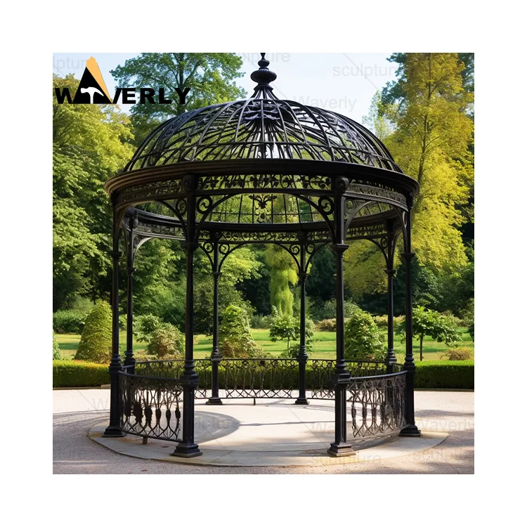 Custom Garden Antique Gazebo Metal Roof Pergolas And Gazebos Outdoor Victorian Dome Metal Cast Iron Gazebo