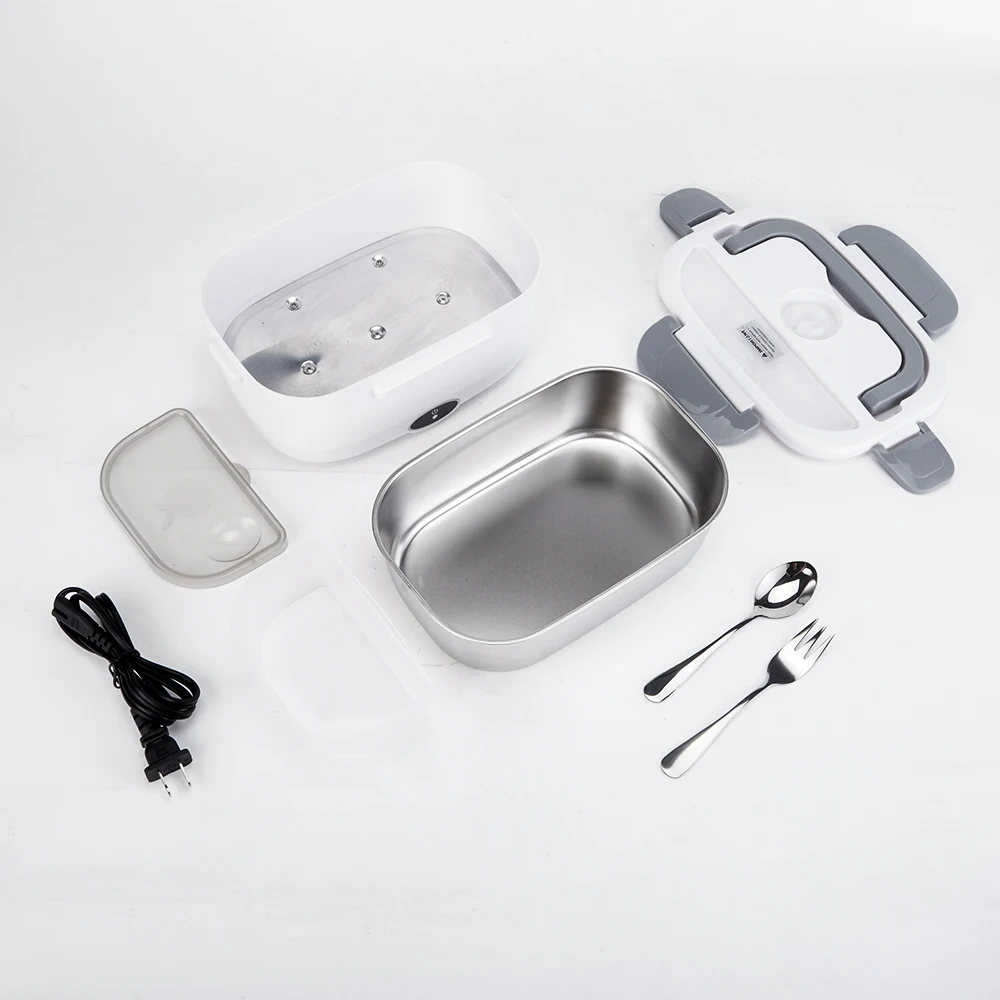 2 in 1 110V/12V/24V 60-80W 1.5L portable Electric Lunch Box Food Heater, for Car Truck Homework