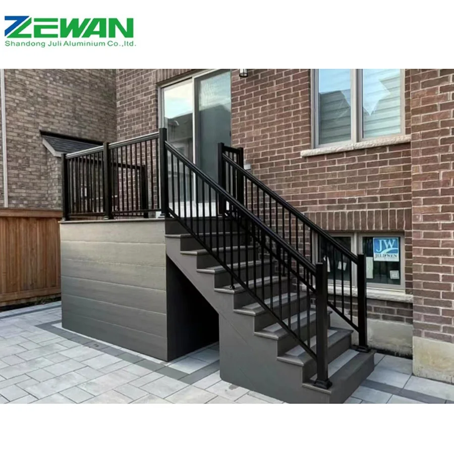 Outdoor Aluminum Alloy Security Balustrade Handrail Metal Frame Post Caps Elegant Design for Balcony Stair Railing