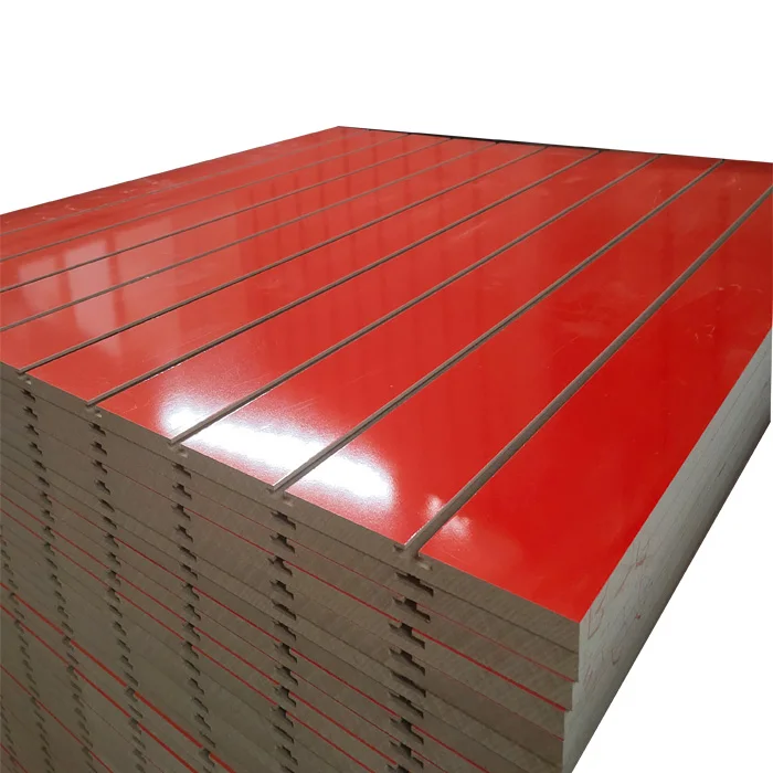 Supermarket shelf board slotted MDF board with aluminum strips 18mm 15mm