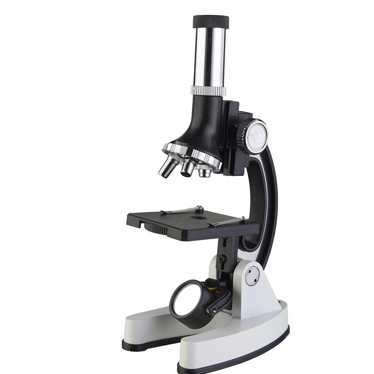 120X-1200X 52-pcs Kids Beginner Microscope STEM Kit with Metal Body Microscope Plastic Slides LED Light and Carrying Box