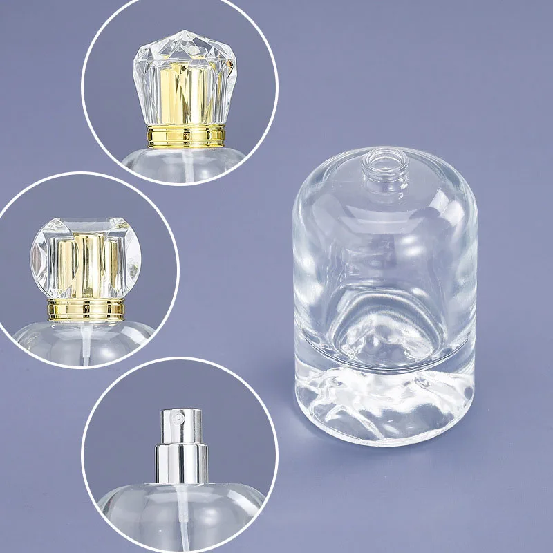 30ml 50ml 100ml Cosmetics Perfume Bottle High-Grade Empty Glass Bottle with Crimp Cap
