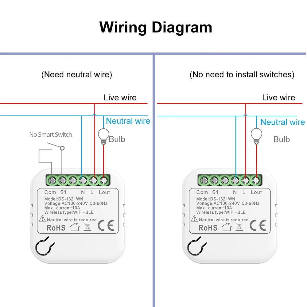 EU UK US DIY Switch Module Supports 2 Way Control Smart Home Automation Module Mini Smart WiFi Switch