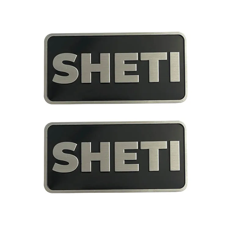 customized high quality brushed metal logo stamping name plate