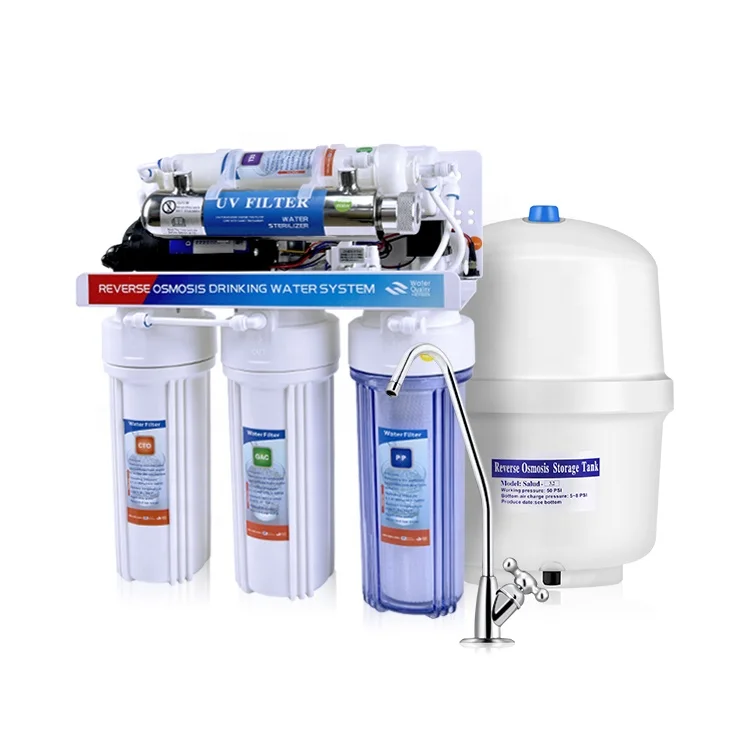 75 GPD 6-Stage Reverse Osmosis Drinking Water Filter with UV RO Water Purifier