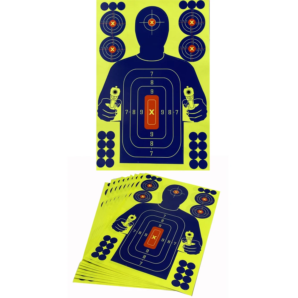 Humanoid Shot Blue Splash Yellow Human Splatter Adhesive Paper Shooting Target